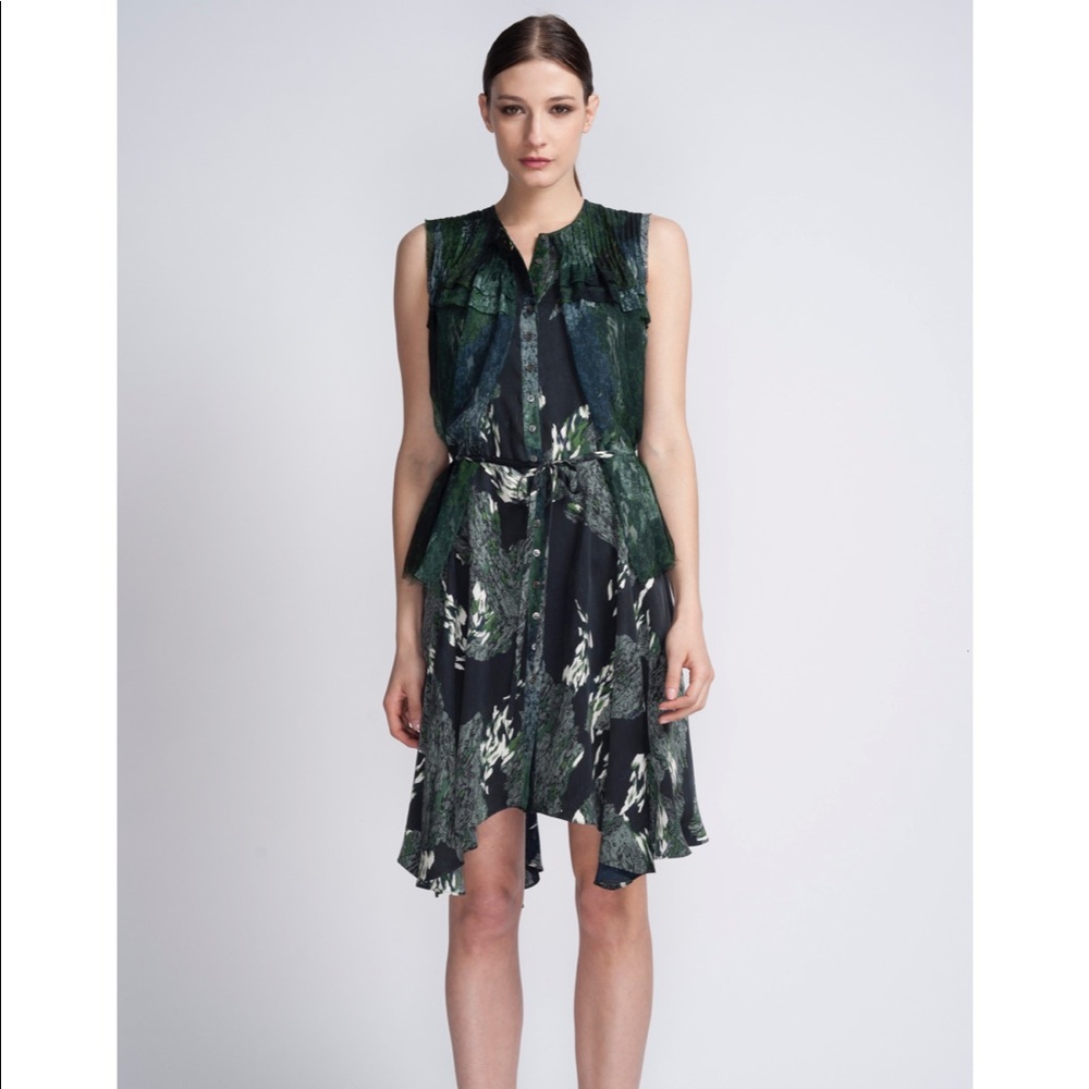 Edun Marble Print Silk Dress size Large